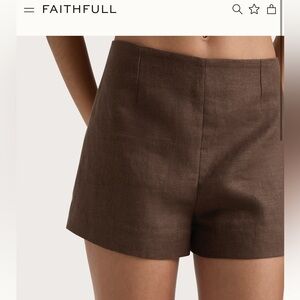 Faithfull the Brand Brown High Waist Shorts